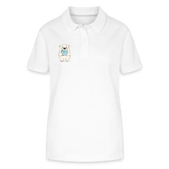 Eisbären Retten - Stanley/Stella Frauen Bio-Poloshirt ELLISER - Weiß - Vorne - Anna (173cm)