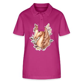 Pferd Herbstblätter - Stanley/Stella Frauen Bio-Poloshirt ELLISER - Orchidee - Vorne - Luana (180cm)