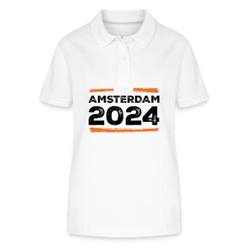 Devis Amsterdam 2024 - Polo bio ELLISER Stanley/Stella Femme - blanc - Devant - Anna (173cm)