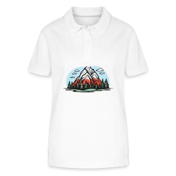 Mountains, Nature, Landscape - Stanley/Stella Women’s Organic Polo Shirt ELLISER - white - Front - Anna (173cm)