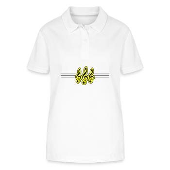 Clé de symbole de musique - Polo bio ELLISER Stanley/Stella Femme - blanc - Devant - Anna (173cm)