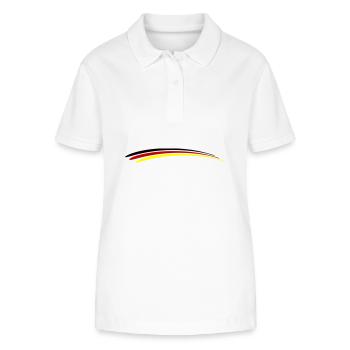 Deutschland Fahne - Stanley/Stella Frauen Bio-Poloshirt ELLISER - Weiß - Vorne - Anna (173cm)