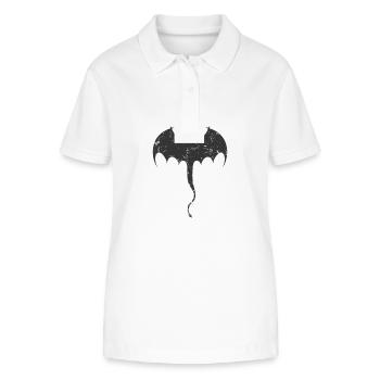 Drachen mit langem Stachelschweif Fabeltier - Stanley/Stella Frauen Bio-Poloshirt ELLISER - Weiß - Vorne - Anna (173cm)