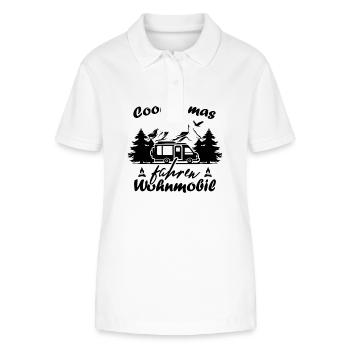Camping Rentner Coole Omas fahren Wohnmobil - Stanley/Stella Frauen Bio-Poloshirt ELLISER - Weiß - Vorne - Anna (173cm)