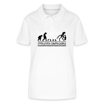 Kryptozoologen Chupacabra-Kreaturen Evolution - Stanley/Stella Frauen Bio-Poloshirt ELLISER - Weiß - Vorne - Anna (173cm)