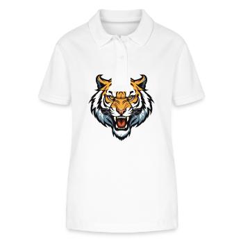 Tiger Head - Stanley/Stella Women’s Organic Polo Shirt ELLISER - white - Front - Anna (173cm)