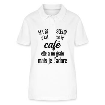 Belle-sœur Grain Café - Polo bio ELLISER Stanley/Stella Femme - blanc - Devant - Anna (173cm)