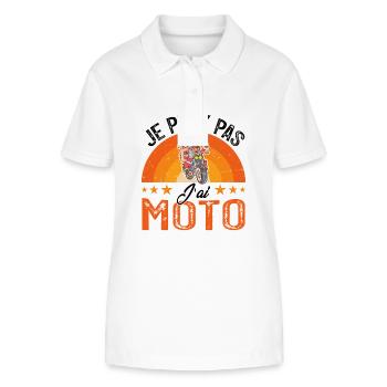Je peux pas j ai moto - Polo bio ELLISER Stanley/Stella Femme - blanc - Devant - Anna (173cm)