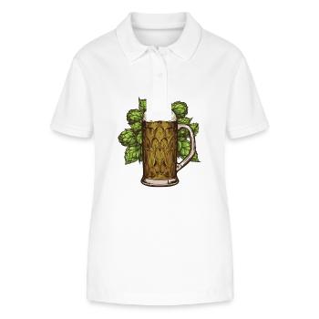 Bierglas Hopfen Malz Bier - Stanley/Stella Frauen Bio-Poloshirt ELLISER - Weiß - Vorne - Anna (173cm)
