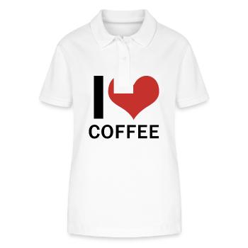 I Love Coffee - Stanley/Stella Women’s Organic Polo Shirt ELLISER - white - Front - Anna (173cm)