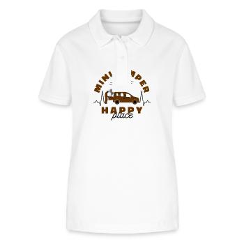 Minicamper Happy Camping-Camper Microcamper - Stanley/Stella Frauen Bio-Poloshirt ELLISER - Weiß - Vorne - Anna (173cm)