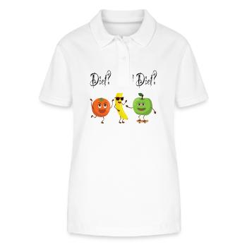 Diet What Diet Diät Obst Lustiger Spruch Abnehmen - Stanley/Stella Frauen Bio-Poloshirt ELLISER - Weiß - Vorne - Anna (173cm)