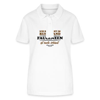 Ruhestand Rentner Pensioner Faulenzer - Stanley/Stella Frauen Bio-Poloshirt ELLISER - Weiß - Vorne - Anna (173cm)