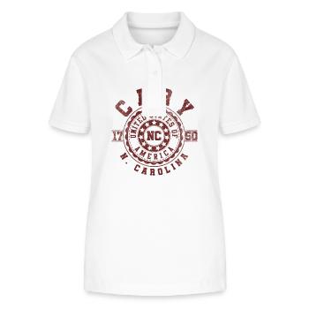 Cary NC | North Carolina Travel Gift - Stanley/Stella Women’s Organic Polo Shirt ELLISER - white - Front - Anna (173cm)