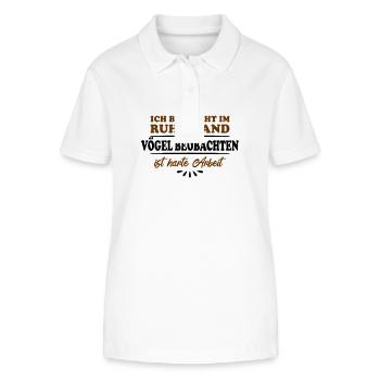 Retirement Pensioner Pensioner Bird Watcher - Stanley/Stella Women’s Organic Polo Shirt ELLISER - white - Front - Anna (173cm)