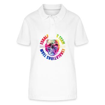 Eskalations Team Totenkopf Party - Stanley/Stella Frauen Bio-Poloshirt ELLISER - Weiß - Vorne - Anna (173cm)