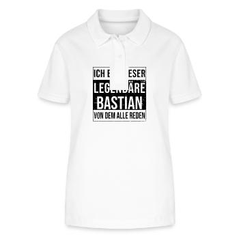 Ich bin dieser legendäre für Bastian - Stanley/Stella Frauen Bio-Poloshirt ELLISER - Weiß - Vorne - Anna (173cm)