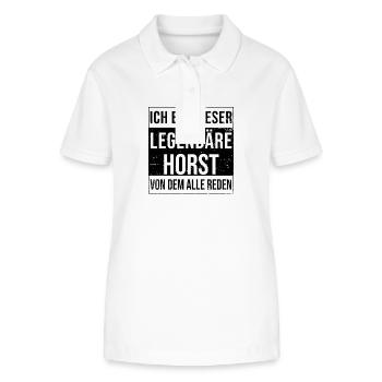 Ich bin dieser legendäre für Horst - Stanley/Stella Frauen Bio-Poloshirt ELLISER - Weiß - Vorne - Anna (173cm)