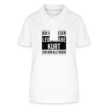 Ich bin dieser legendäre für Kurt - Stanley/Stella Frauen Bio-Poloshirt ELLISER - Weiß - Vorne - Anna (173cm)