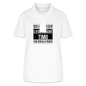 I'm this legendary for Timo - Stanley/Stella Women’s Organic Polo Shirt ELLISER - white - Front - Anna (173cm)