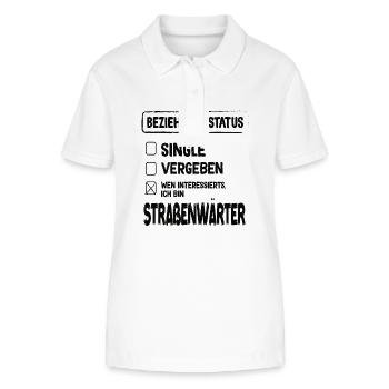 Straßenwärter Beziehungsstatus Straßenwärter - Stanley/Stella Frauen Bio-Poloshirt ELLISER - Weiß - Vorne - Anna (173cm)