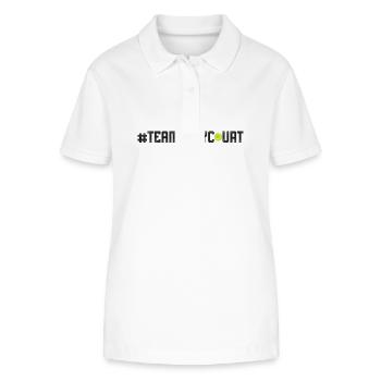 Funny Tennis Player Racket - Stanley/Stella Frauen Bio-Poloshirt ELLISER - Weiß - Vorne - Anna (173cm)