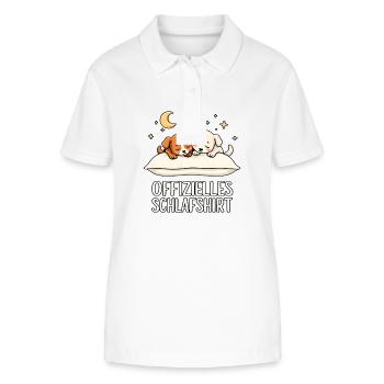 Chemise de nuit officielle chien chien couple - Polo bio ELLISER Stanley/Stella Femme - blanc - Devant - Anna (173cm)