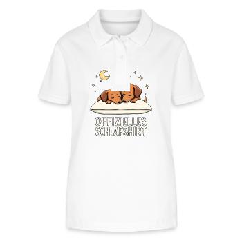 Chemise de nuit officielle Paire de teckels - Polo bio ELLISER Stanley/Stella Femme - blanc - Devant - Anna (173cm)