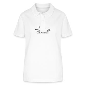 Witzige Denglisch Sprüche Waschechter Deutscher - Stanley/Stella Frauen Bio-Poloshirt ELLISER - Weiß - Vorne - Anna (173cm)