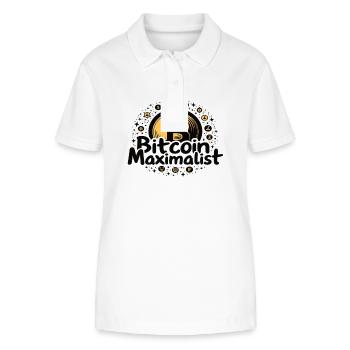 Bitcoin Maximalist - Design crypto élégant - Polo bio ELLISER Stanley/Stella Femme - blanc - Devant - Anna (173cm)