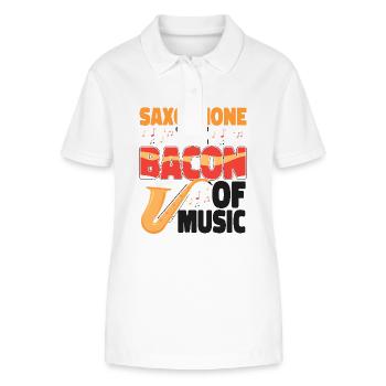 Saxophones Saxophones The Bacon Of - Stanley/Stella Women’s Organic Polo Shirt ELLISER - white - Front - Anna (173cm)