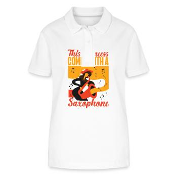 Saxophone This Princess Comes With - Stanley/Stella Women’s Organic Polo Shirt ELLISER - white - Front - Anna (173cm)