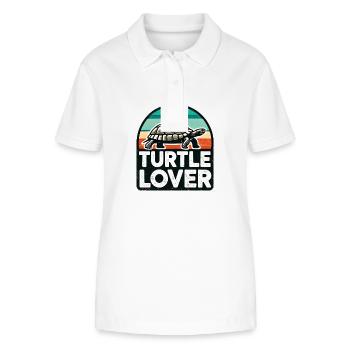 Turtle Lover Design - Parfait pour les reptiles - Polo bio ELLISER Stanley/Stella Femme - blanc - Devant - Anna (173cm)