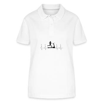 Heartbeat Gym Laufband Fitnessstudio Sport Hobby - Stanley/Stella Frauen Bio-Poloshirt ELLISER - Weiß - Vorne - Anna (173cm)