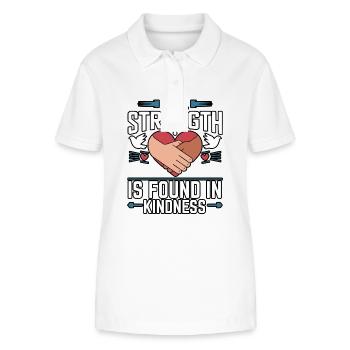 Mitgefühl Menschlichkeit Motivation Empathie Güte - Stanley/Stella Frauen Bio-Poloshirt ELLISER - Weiß - Vorne - Anna (173cm)