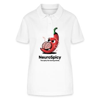 Neuro Spicy – Too spicy for boring minds - Stanley/Stella Women’s Organic Polo Shirt ELLISER - white - Front - Anna (173cm)