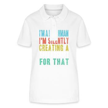 Freshman Nerd Humor Spreadsheet Vibes - Stanley/Stella Women’s Organic Polo Shirt ELLISER - white - Front - Anna (173cm)