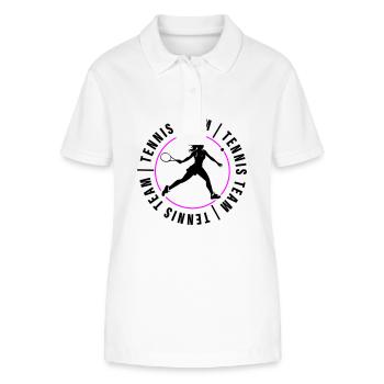 Joueur de club de l’équipe de tennis - Polo bio ELLISER Stanley/Stella Femme - blanc - Devant - Anna (173cm)