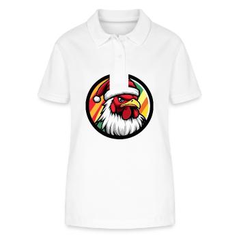 Rooster Christmas Animal - Stanley/Stella Women’s Organic Polo Shirt ELLISER - white - Front - Anna (173cm)
