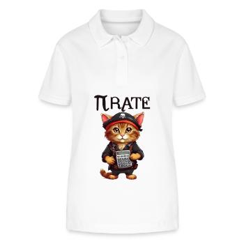 Pi day Pirate Cat - Stanley/Stella Women’s Organic Polo Shirt ELLISER - white - Front - Anna (173cm)