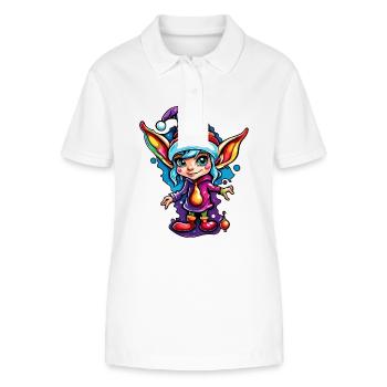 Imp / Dwarf / Fairy / Christmas / Elf - Stanley/Stella Women’s Organic Polo Shirt ELLISER - white - Front - Anna (173cm)