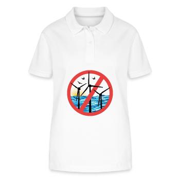 Stopp Offshore Windkraft - Stanley/Stella Frauen Bio-Poloshirt ELLISER - Weiß - Vorne - Anna (173cm)