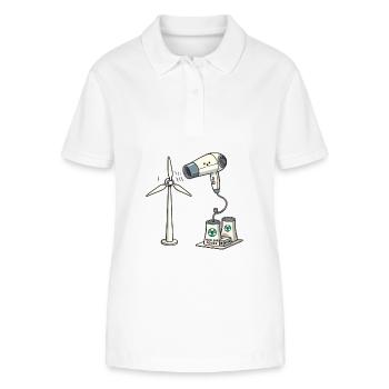 Stop Wind Power Funny Energy Concept - Stanley/Stella Women’s Organic Polo Shirt ELLISER - white - Front - Anna (173cm)