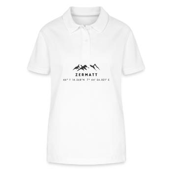 Minimalistisches Zermatt-Logo - Stanley/Stella Frauen Bio-Poloshirt ELLISER - Weiß - Vorne - Anna (173cm)