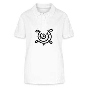 Schwarzes Schildkrötensymbol - Stanley/Stella Frauen Bio-Poloshirt ELLISER - Weiß - Vorne - Anna (173cm)