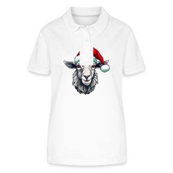 Ziege Xmas Weihnachten Tier Kopf - Stanley/Stella Frauen Bio-Poloshirt ELLISER - Weiß - Vorne - Anna (173cm)