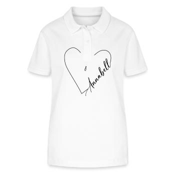 Annabell Name Herzlinie - Stanley/Stella Frauen Bio-Poloshirt ELLISER - Weiß - Vorne - Anna (173cm)