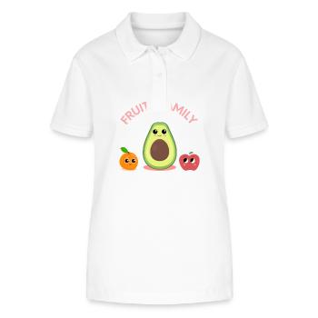 Fruity Family Vegan Design - Stanley/Stella Women’s Organic Polo Shirt ELLISER - white - Front - Anna (173cm)