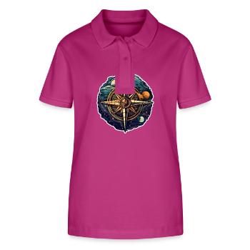 Belle boussole Boho - Soleil, Lune et Cosmos - Polo bio ELLISER Stanley/Stella Femme - mauve orchidée - Devant - Luana (180cm)