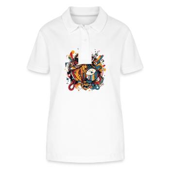 Drums Schlagzeug - Stanley/Stella Frauen Bio-Poloshirt ELLISER - Weiß - Vorne - Anna (173cm)